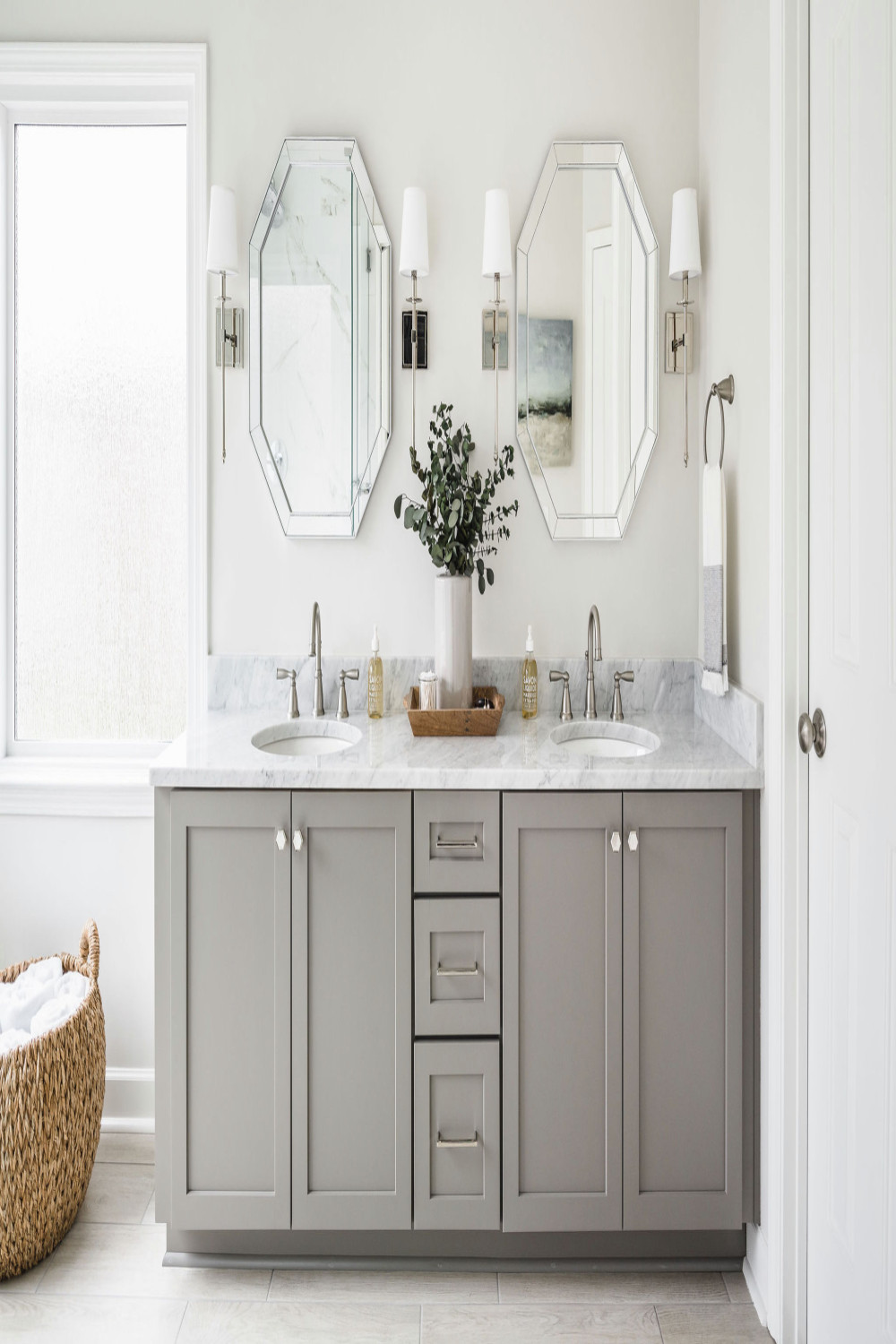 Bathroom with Gray Cabinets Ideas You