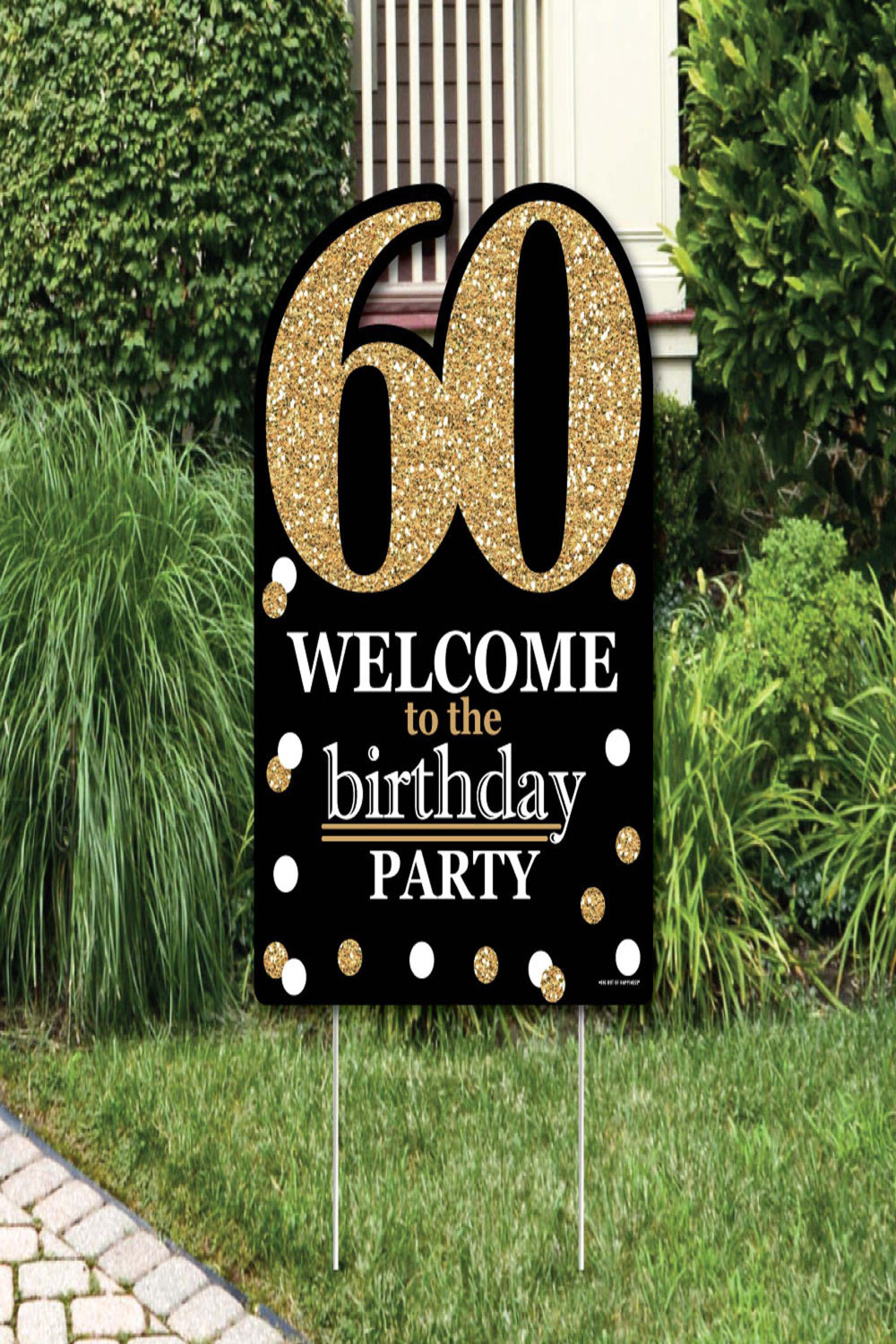 Big Dot of Happiness Adult th Birthday - Gold - Party Decorations -  Birthday Party Welcome Yard Sign