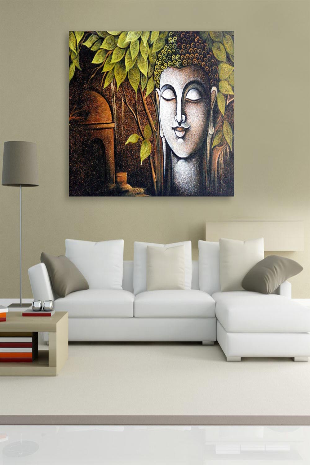 Canvas Painting - Beautiful Buddha Art Wall Painting For Living