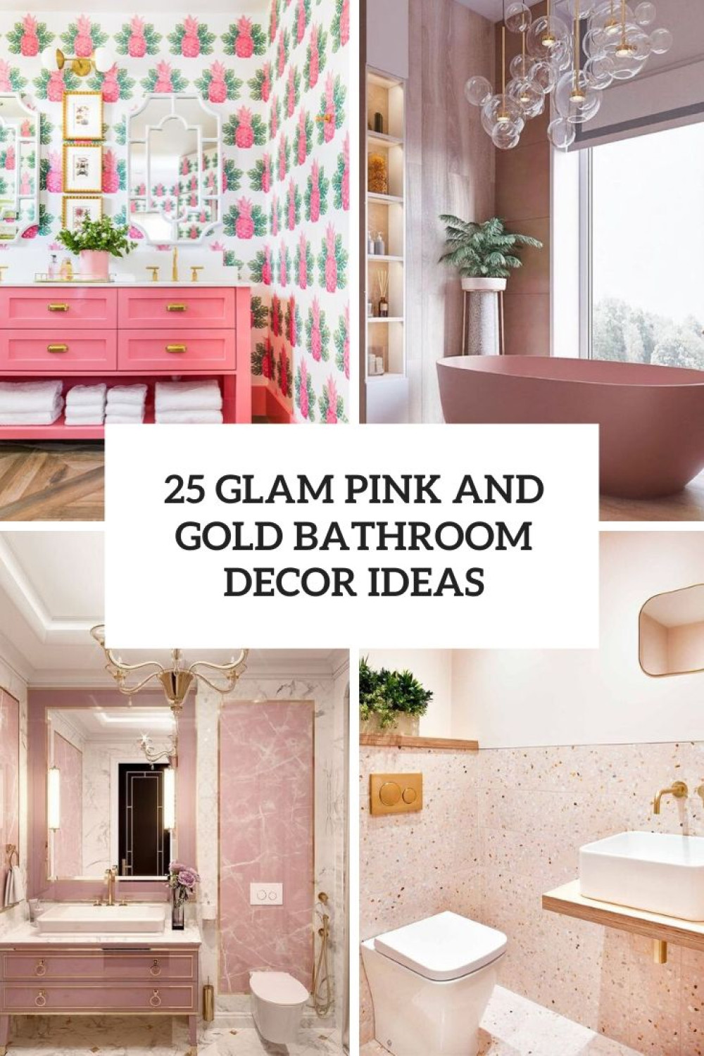 Glam Pink And Gold Bathroom Decor Ideas - DigsDigs