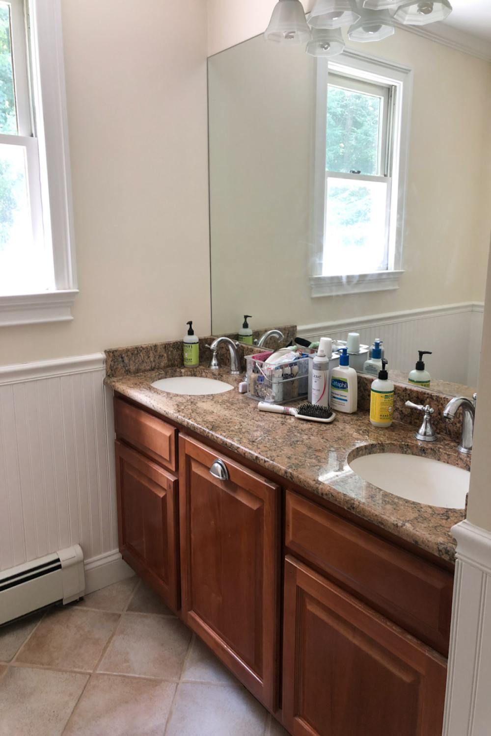 Our Painted Bathroom Vanity: The "Before" & "After" and How-to