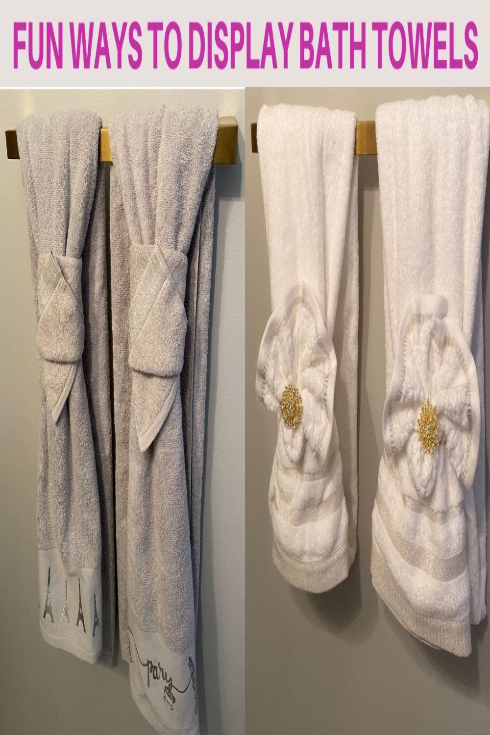 BATHROOM DECORATING IDEAS  Towel Folding Techniques!  How To Fold  Decorative Towels