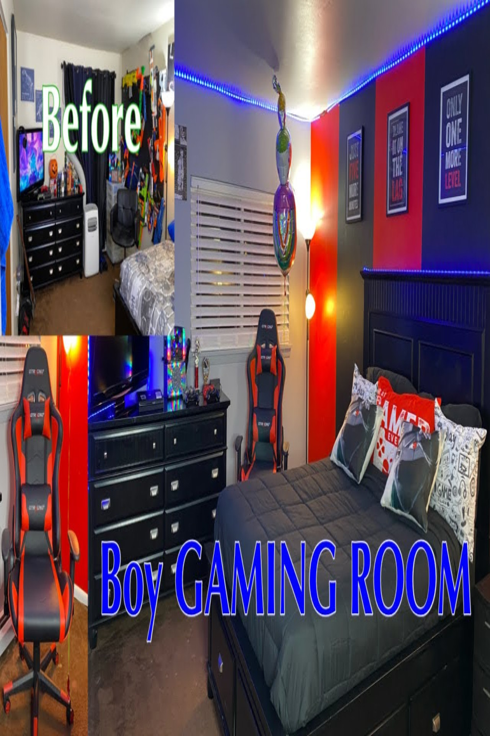 BEST  GAMING ROOM FOR BOYS! MUST WATCH  boy room ideas  teen boy room  makeover