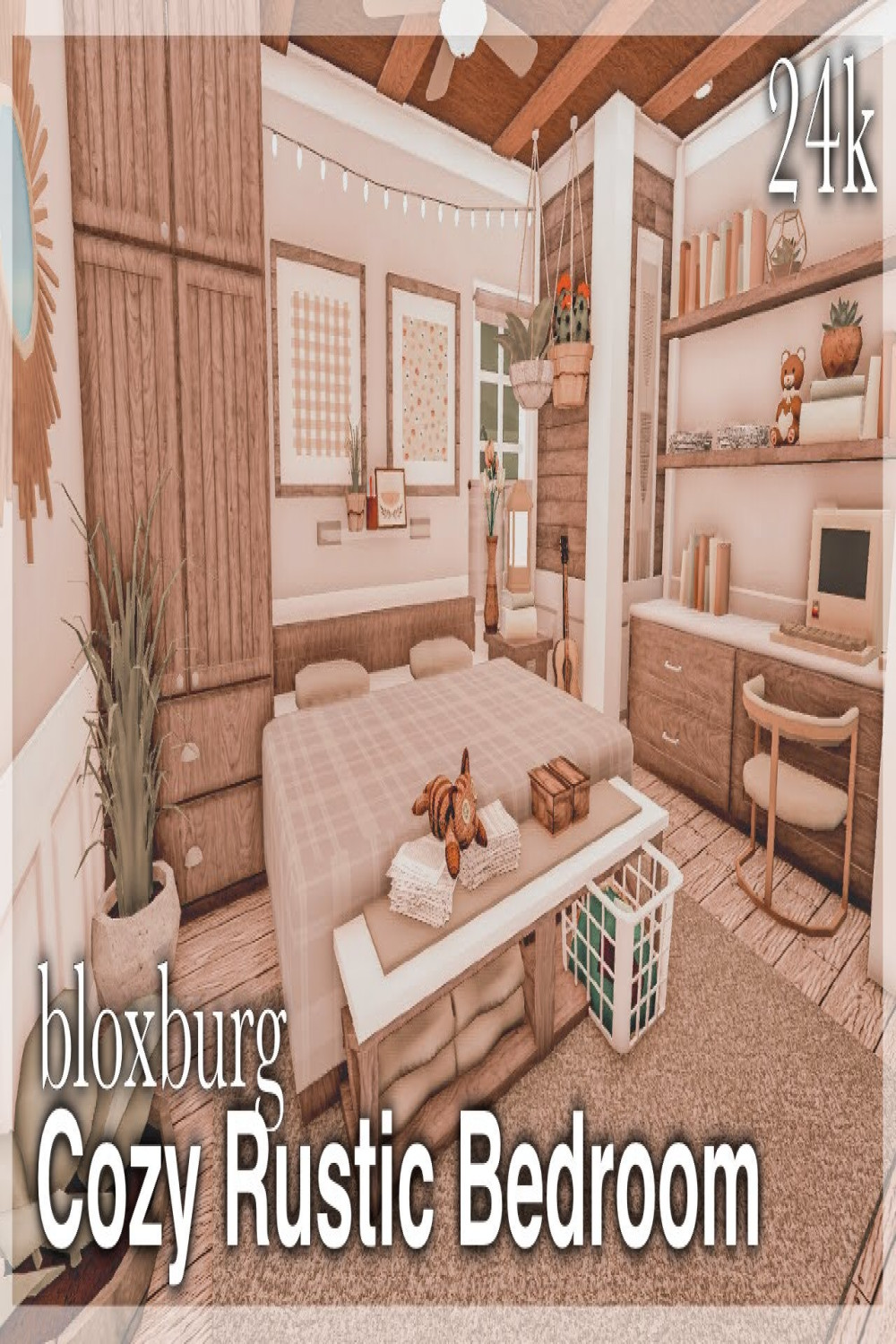 Bloxburg - Cozy Rustic Bedroom Speedbuild