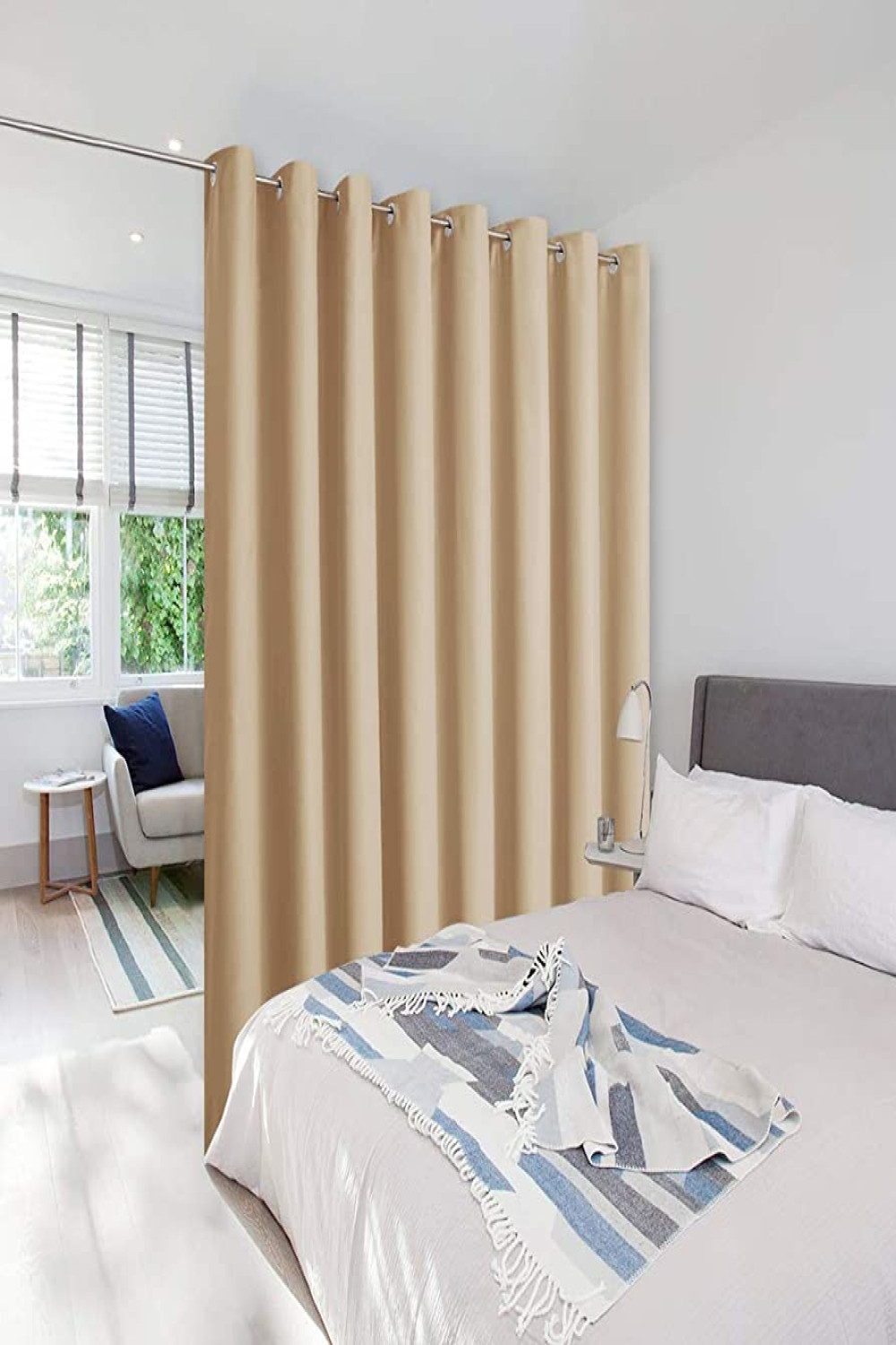 NICETOWN Sound Barrier Room Divider Curtain Screen Partitions, Wide Width  Grommet Top Room Dividers Ideas for Office, Loft, Dorm, Hotel, Living Room