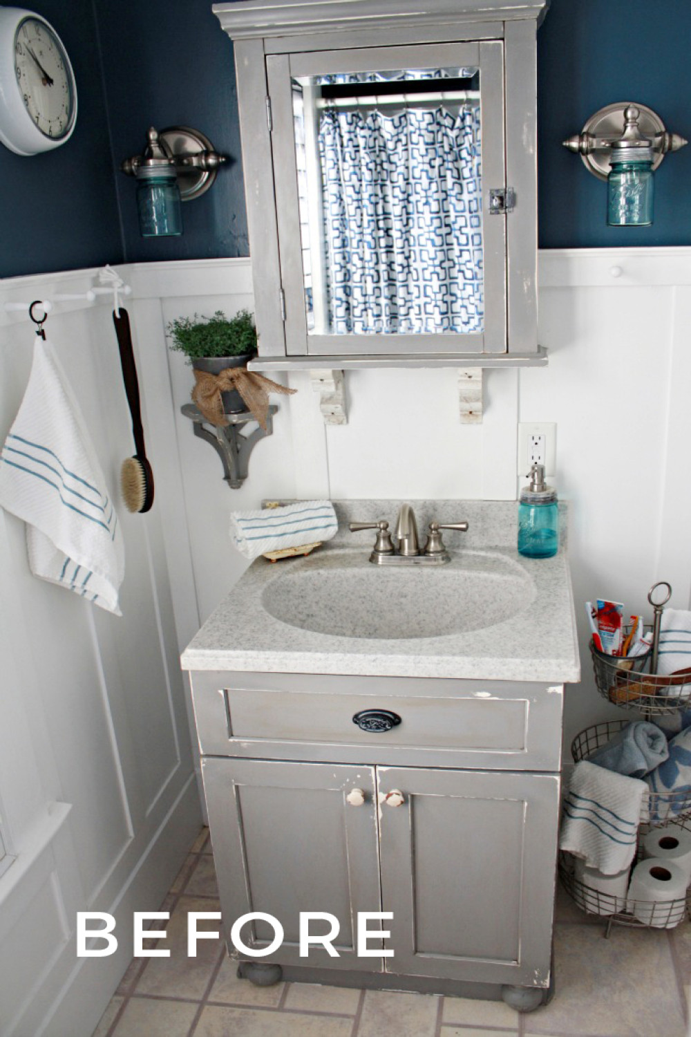Small Bathroom Ideas with Vintage Decor  Home Projects + Makeovers