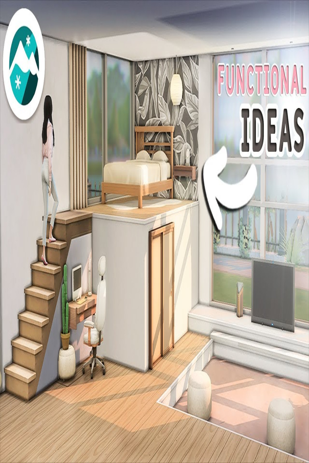 Tutorial 🌸Bedroom Ideas (Functional Platforms)  Snowy Escape & Base Game   No CC or Mods Sims